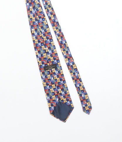 Mens Marks and Spencer Multicoloured Plaids & Checks 100% Silk Classic Tie