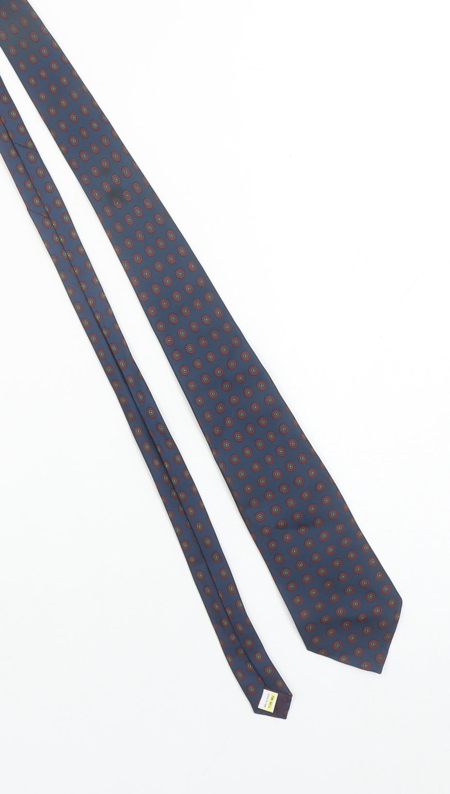 Mens Marks and Spencer Blue Geometric 100% Silk Pointed Tie