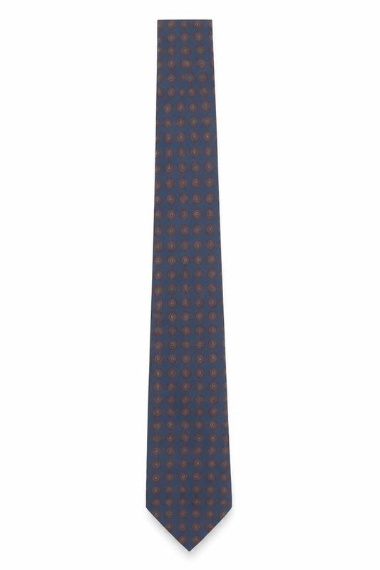 Mens Marks and Spencer Blue Geometric 100% Silk Pointed Tie