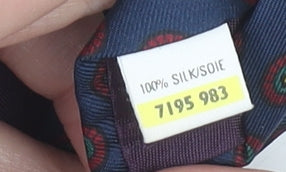 Mens Marks and Spencer Blue Geometric 100% Silk Pointed Tie