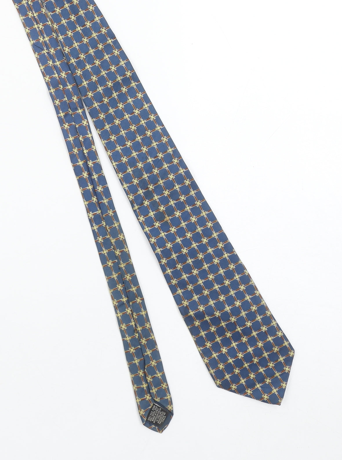 Angelo Bosani Men's Blue Geometric Silk Tie Made in Italy One Size