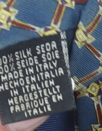 Angelo Bosani Men's Blue Geometric Silk Tie Made in Italy One Size
