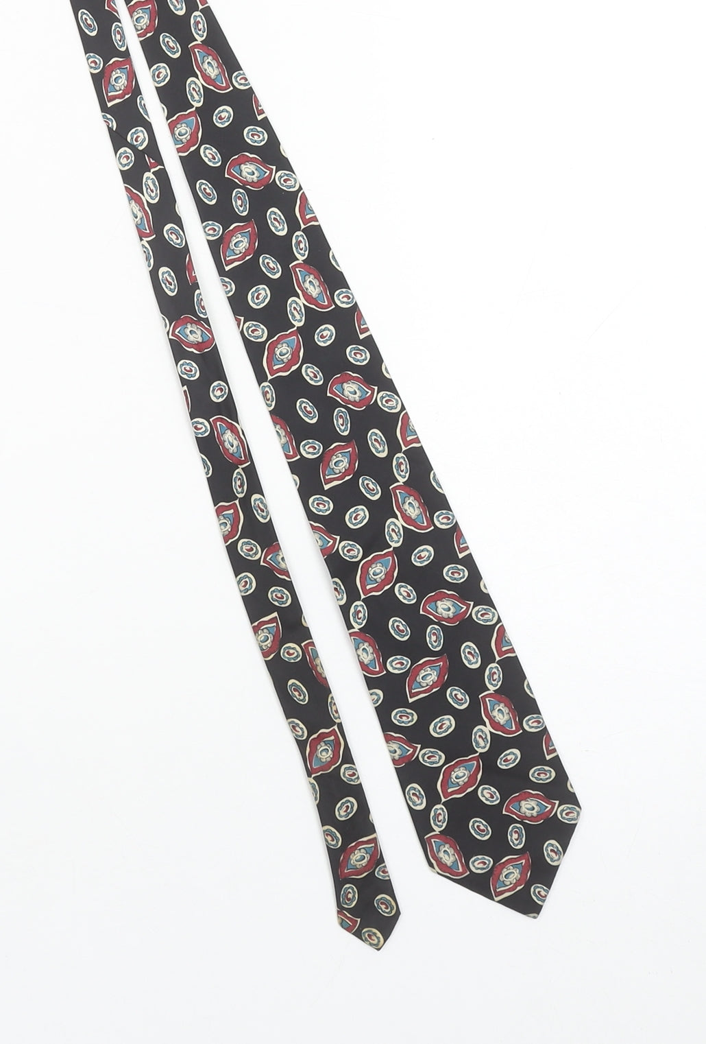 Frances Helleman Men's Black Paisley Pure Silk Tie - One Size