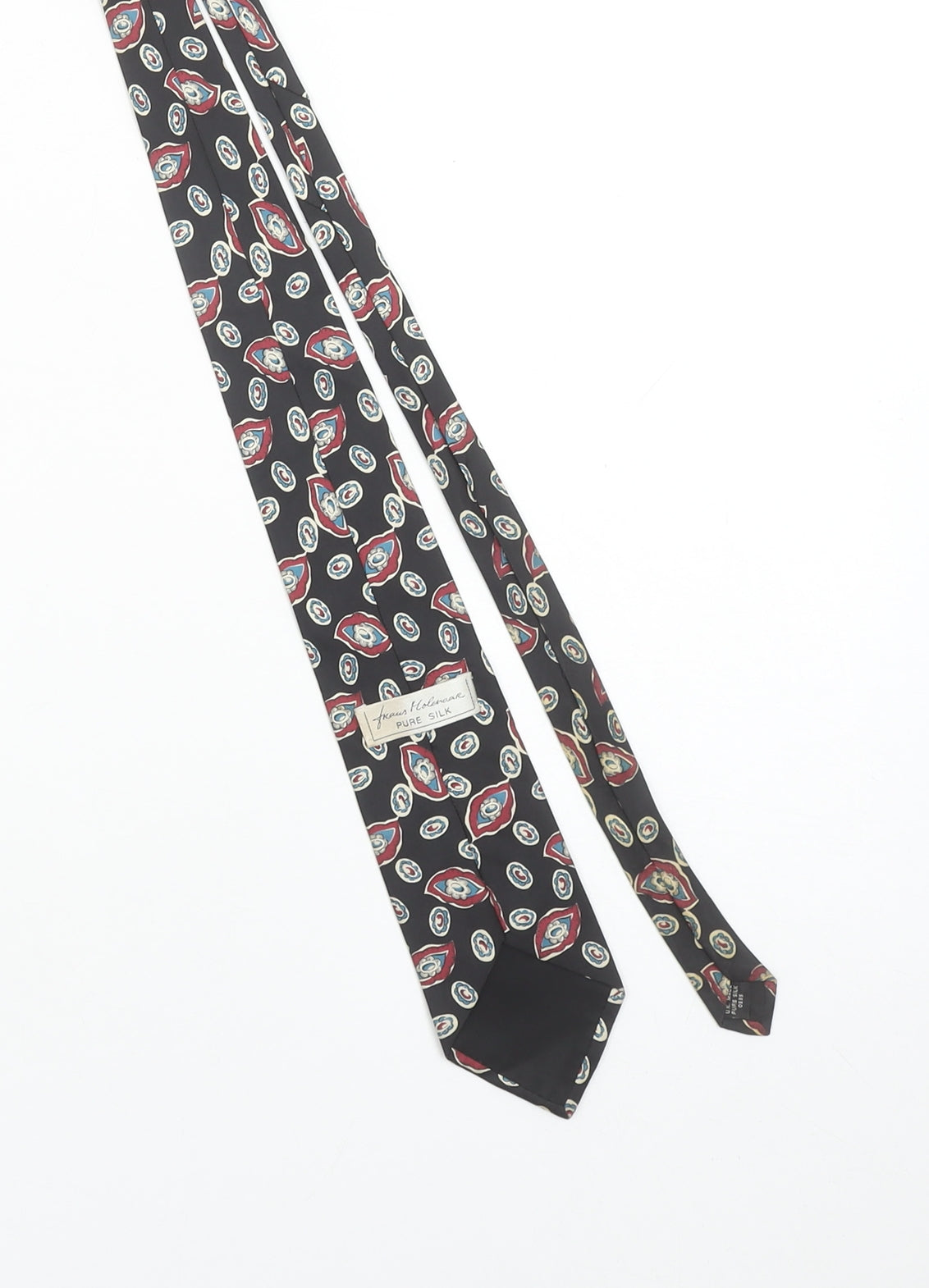 Frances Helleman Men's Black Paisley Pure Silk Tie - One Size