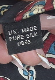 Frances Helleman Men's Black Paisley Pure Silk Tie - One Size