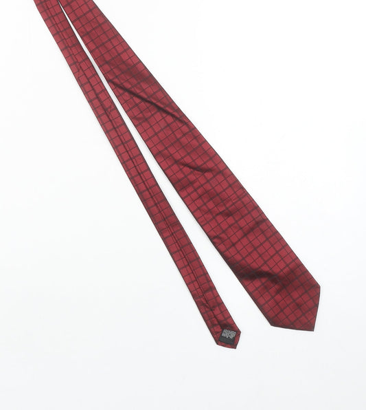 Mens Tie Rack Red Plaids & Checks 100% Silk Pointed Tie