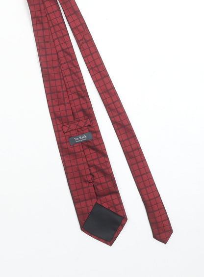 Mens Tie Rack Red Plaids & Checks 100% Silk Pointed Tie