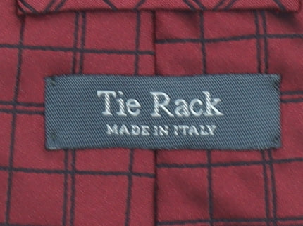 Mens Tie Rack Red Plaids & Checks 100% Silk Pointed Tie