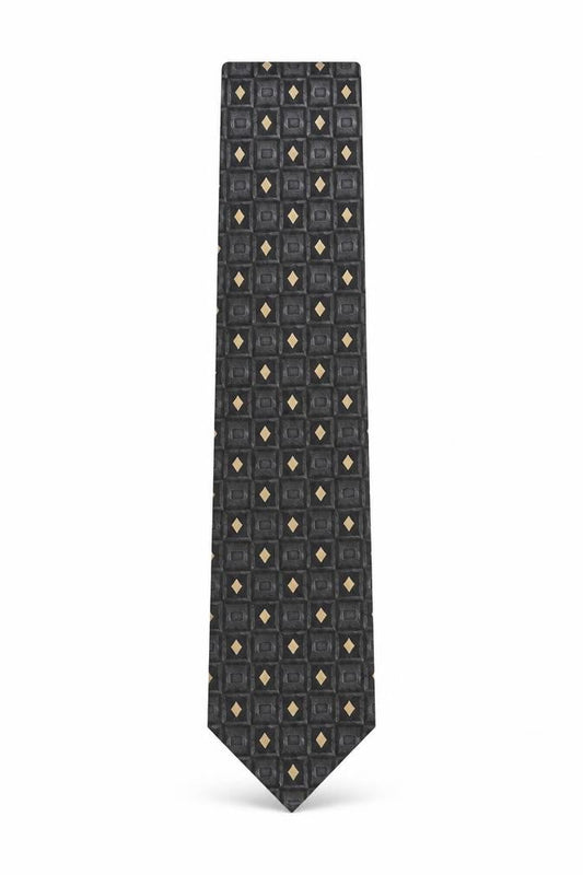 Debenhams Men’s Black Geometric Designer Silk Tie One Size