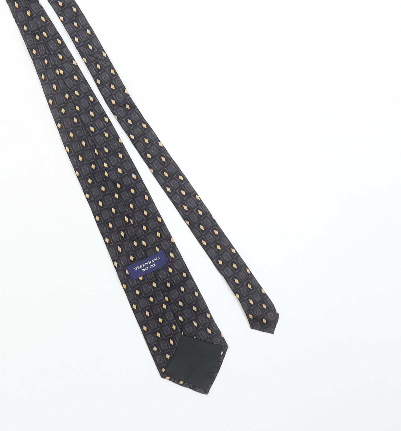 Debenhams Men’s Black Geometric Designer Silk Tie One Size