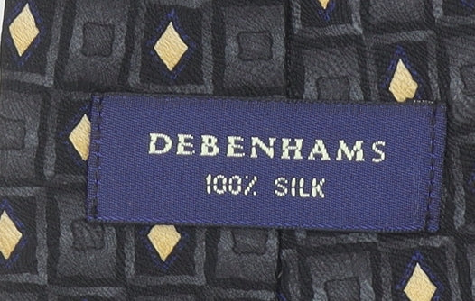Debenhams Men’s Black Geometric Designer Silk Tie One Size
