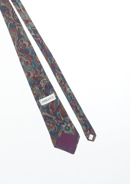 Ambiance Men's Multicoloured Paisley 100% Silk Slim Tie One Size