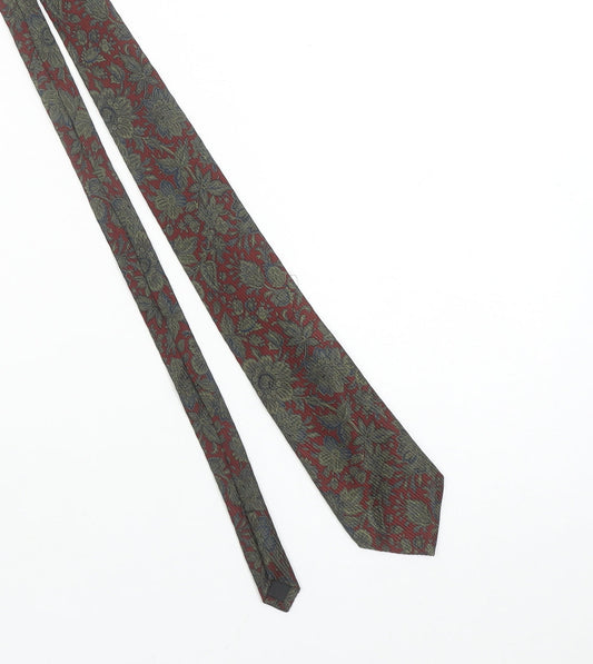 Ascot Men's Red Floral Silk Tie - Elegant Vintage Style