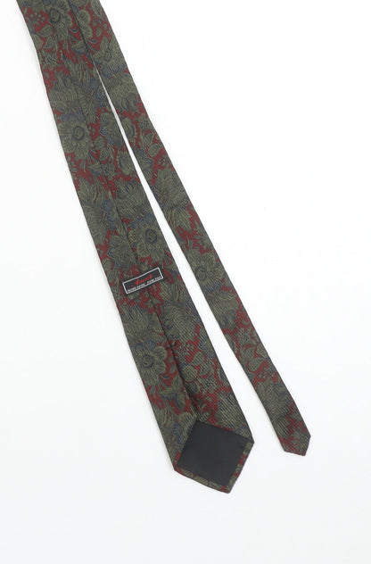 Ascot Men's Red Floral Silk Tie - Elegant Vintage Style