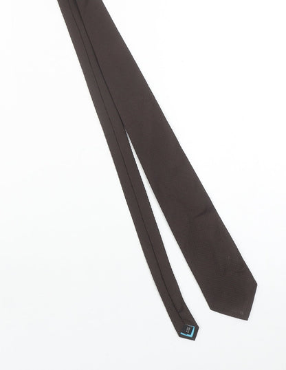 Ted Baker Men Brown Slim Silk Tie Knotted Design 176cm