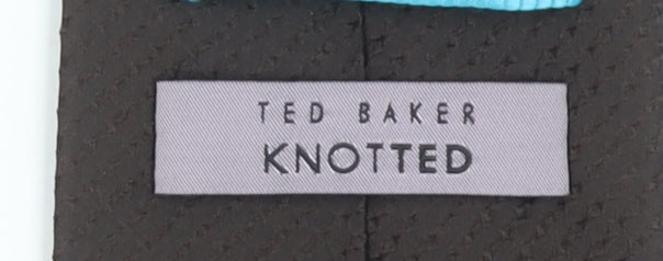 Ted Baker Men Brown Slim Silk Tie Knotted Design 176cm