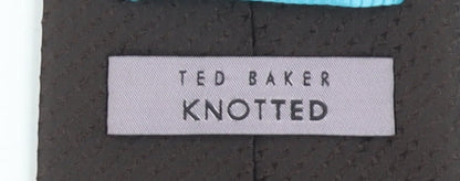 Ted Baker Men Brown Slim Silk Tie Knotted Design 176cm