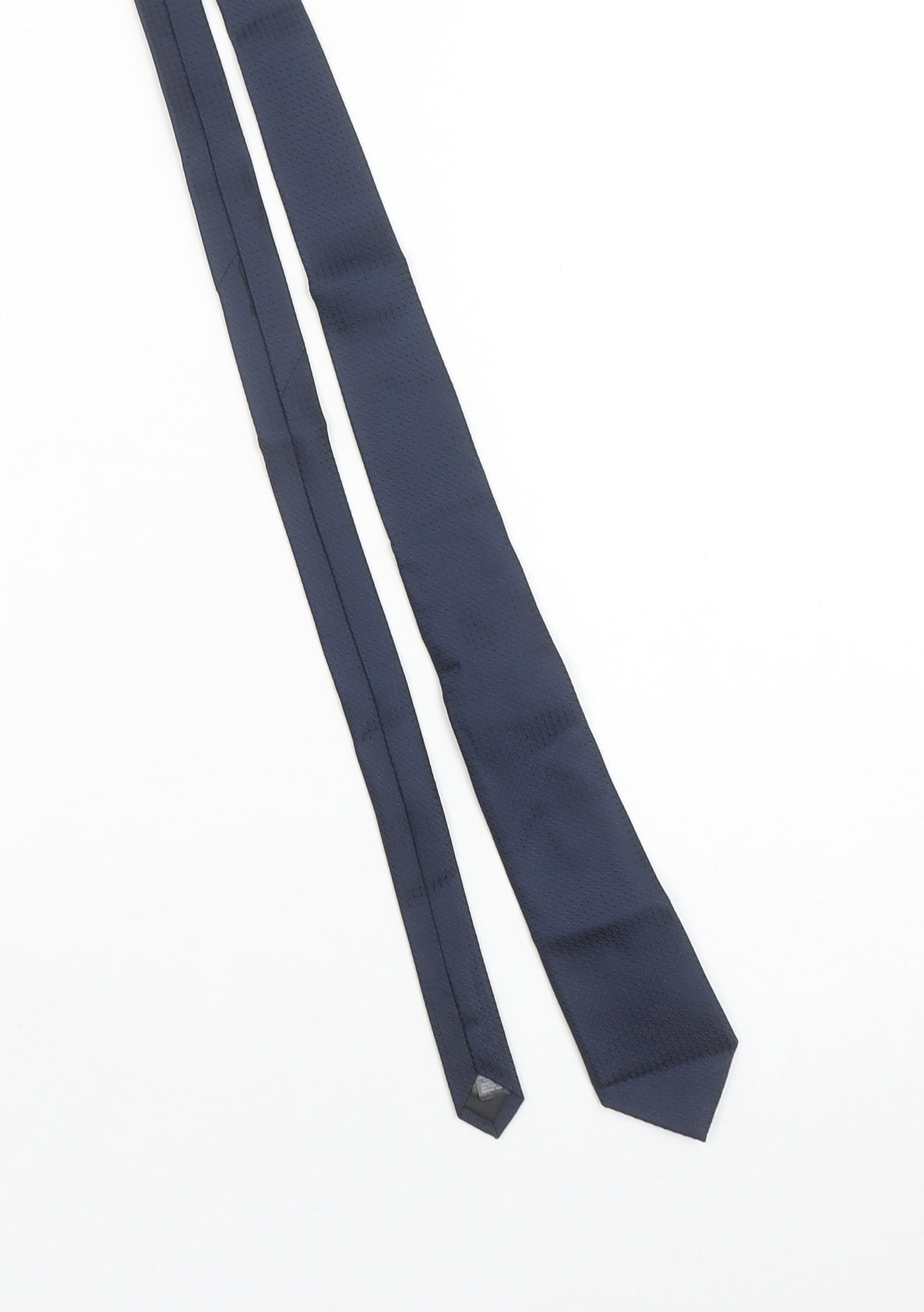 Marks and Spencer Mens Blue Slim Silk Tie Autograph Woven