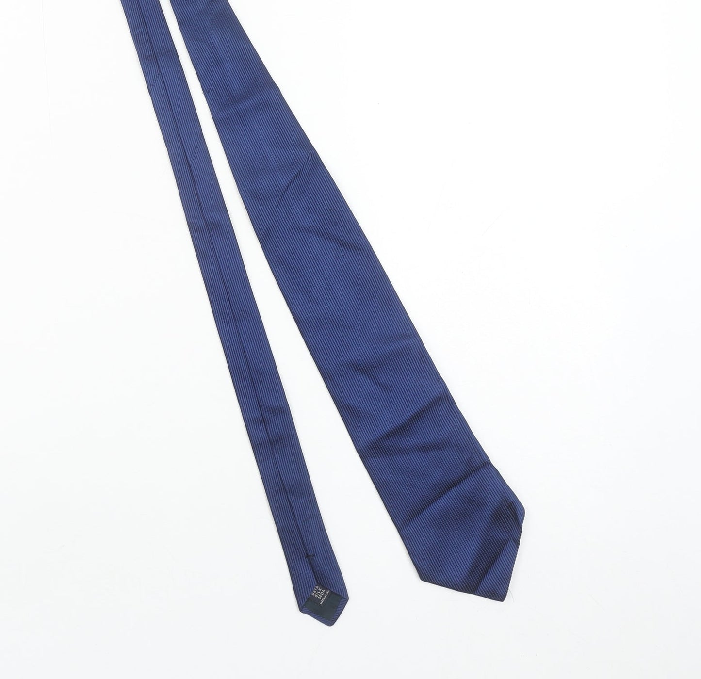 Boggi Men Blue Striped Silk Tie Made in Italy