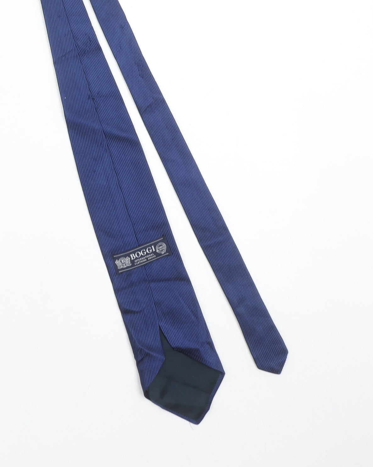 Boggi Men Blue Striped Silk Tie Made in Italy