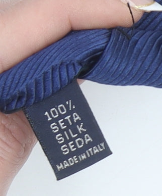 Boggi Men Blue Striped Silk Tie Made in Italy