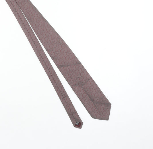 Silk House London Men’s Brown Geometric Slim Silk Tie One Size