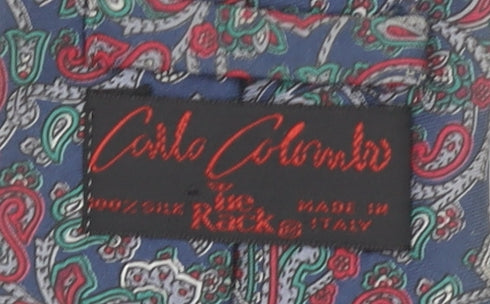 Carlo Colombo Men's Blue Paisley 100% Silk Italian Tie