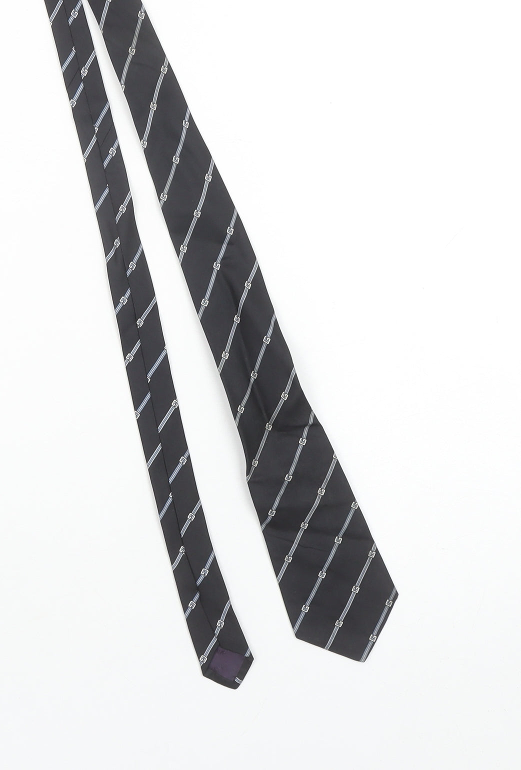 Givenchy Men’s Black Silk Designer Geometric Tie One Size
