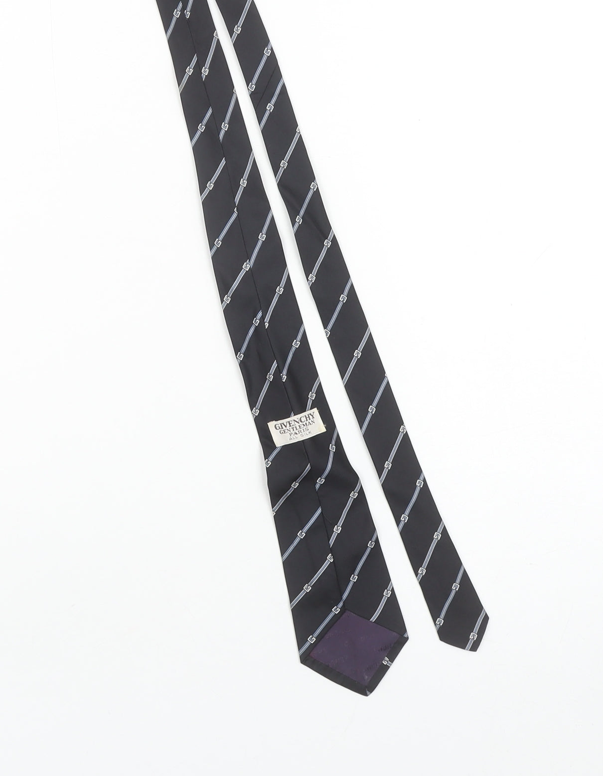 Givenchy Men’s Black Silk Designer Geometric Tie One Size