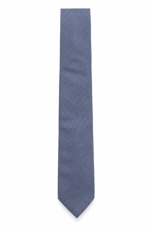 Mens Angelo Bosani Blue Geometric 100% Silk Designer Tie
