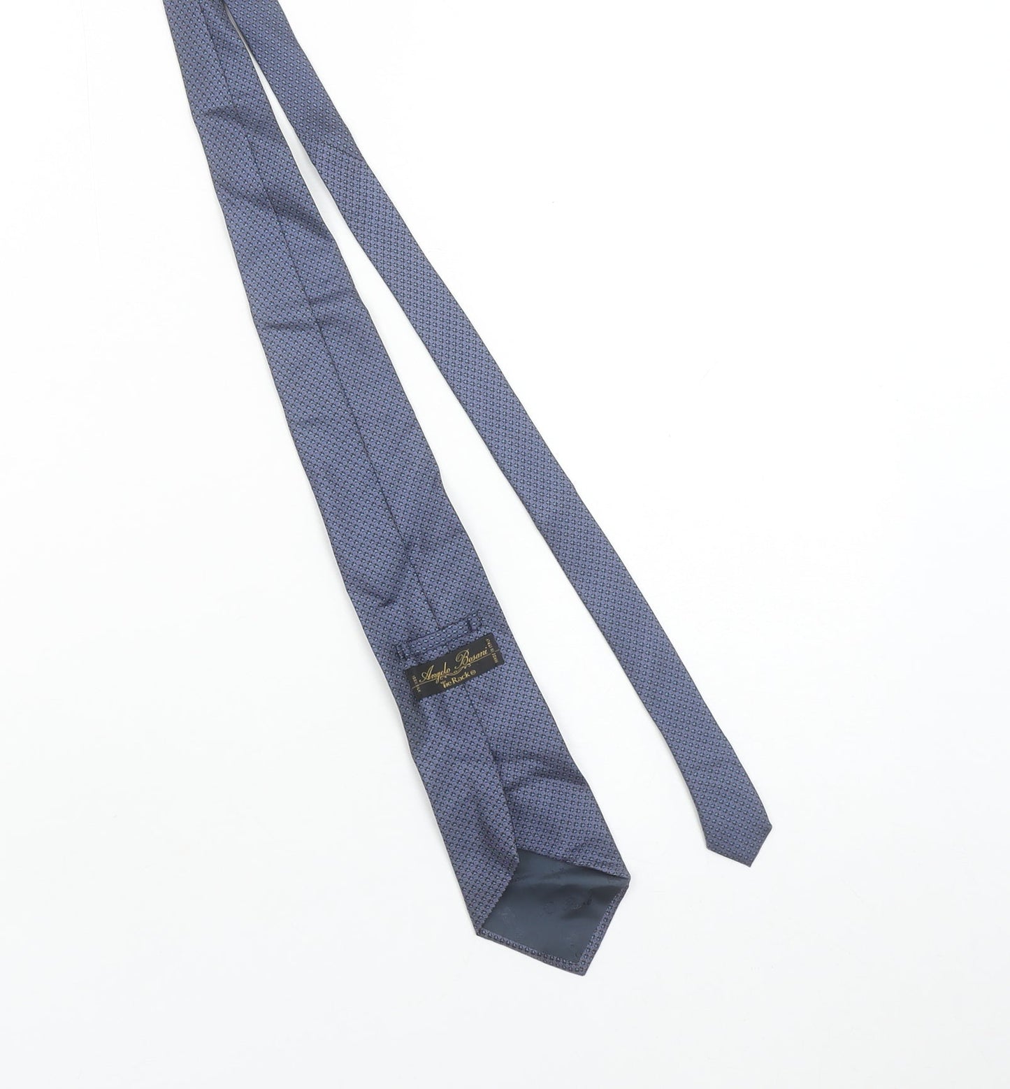 Angelo Bosani Men's Blue Geometric Silk Designer Tie One Size