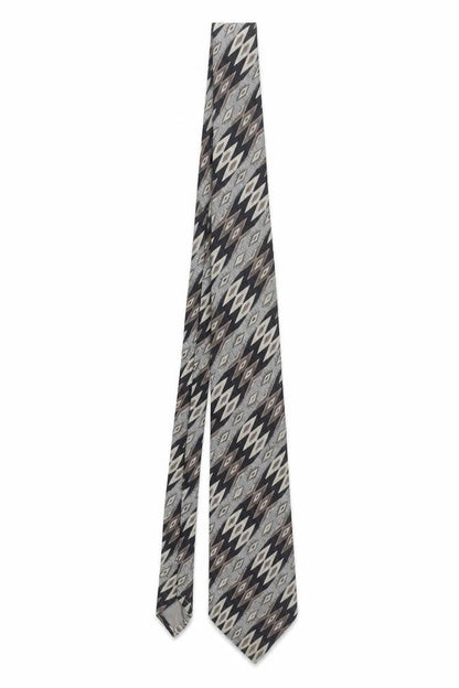 Mens Altea Grey Geometric 100% Silk Designer Tie