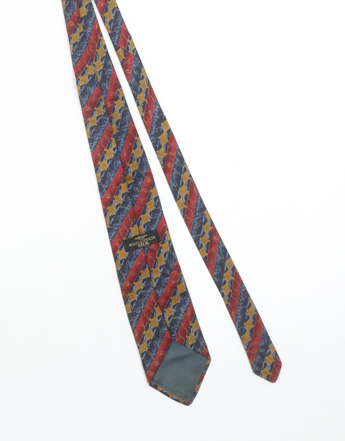 Marks and Spencer St Michael Men's Multicoloured Striped Silk Tie 2 Piece Set