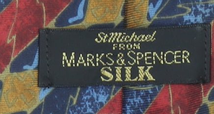 Marks and Spencer St Michael Men's Multicoloured Striped Silk Tie 2 Piece Set
