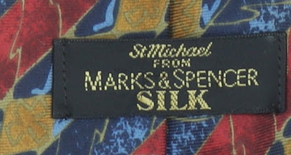 Marks and Spencer St Michael Men's Multicoloured Striped Silk Tie 2 Piece Set
