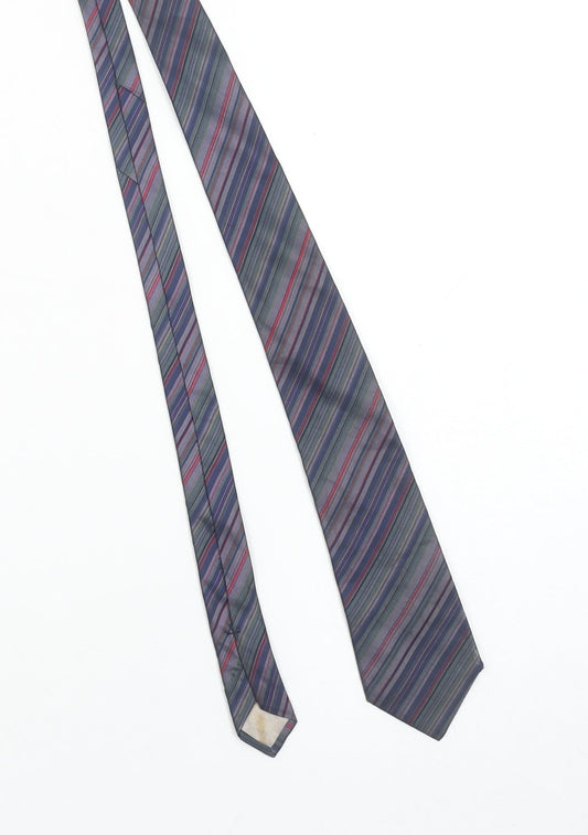 Francesco Smalto Paris Men's Blue Striped Silk Designer Tie