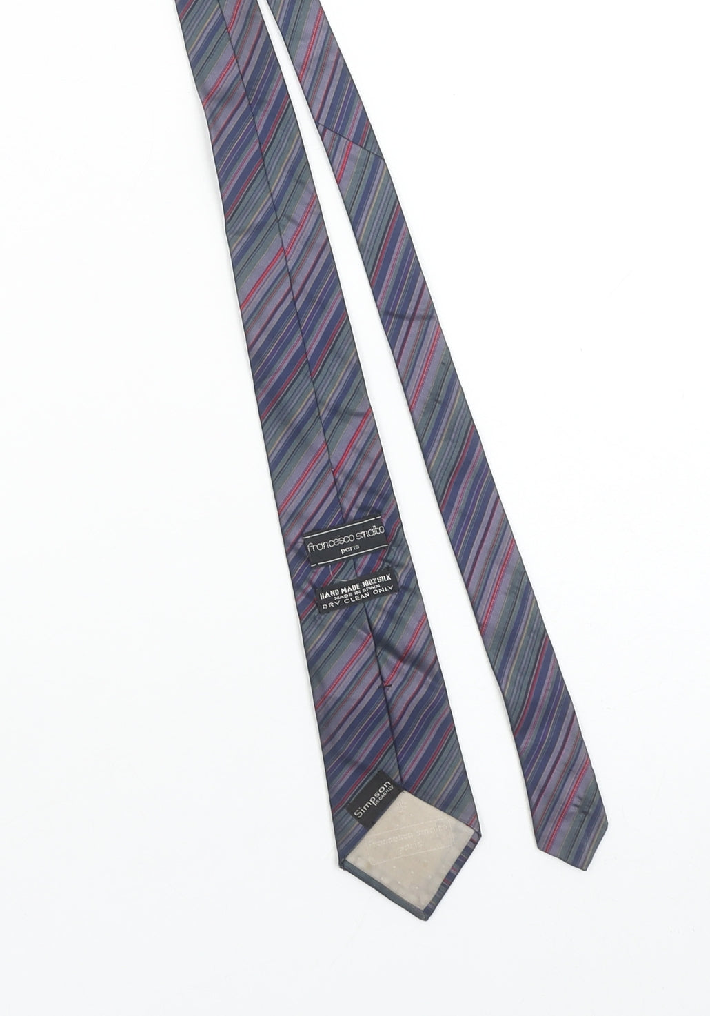 Francesco Smalto Paris Men's Blue Striped Silk Designer Tie