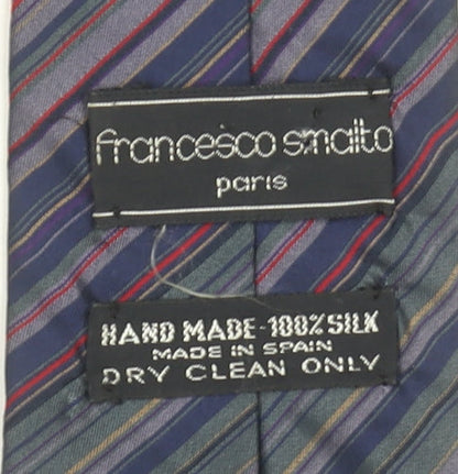 Francesco Smalto Paris Men's Blue Striped Silk Designer Tie
