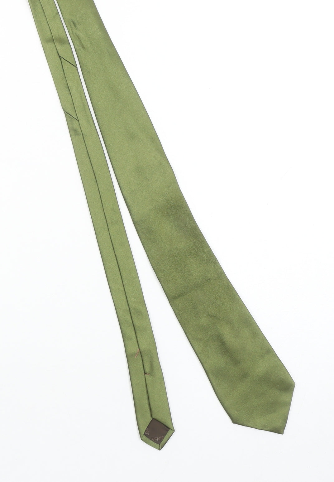 Mens Carnaval De Venise Green  100% Silk Pointed Tie