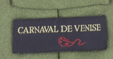 Mens Carnaval De Venise Green  100% Silk Pointed Tie