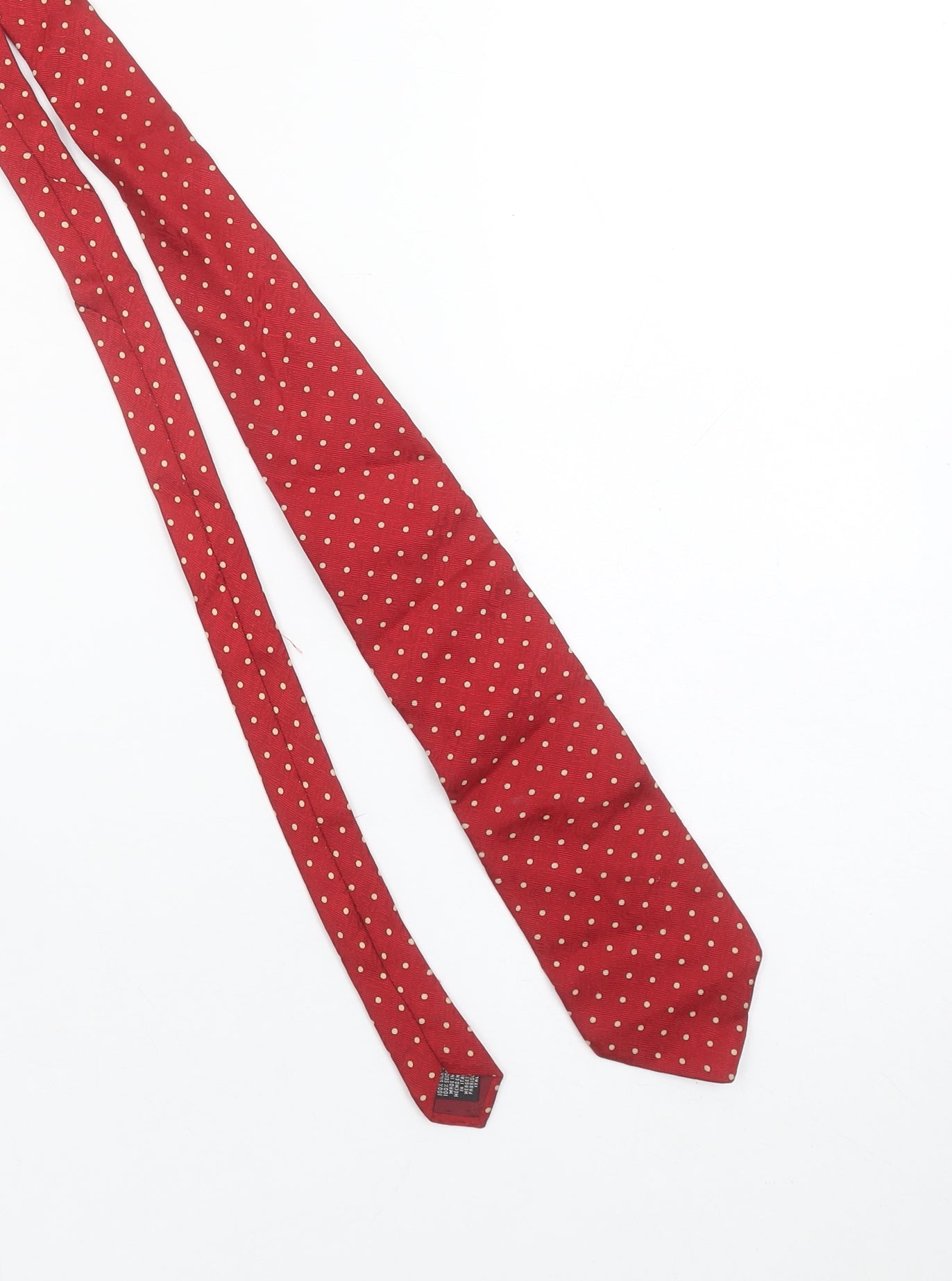 Leonardo Purcell Tie Rack Men Red Polka Dot Silk Slim Tie 176cm