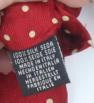 Leonardo Purcell Tie Rack Men Red Polka Dot Silk Slim Tie 176cm