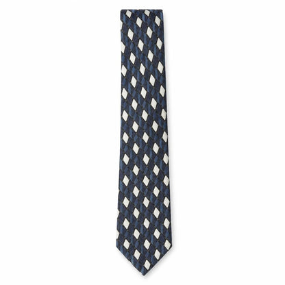 Mens Silkworm London Blue Geometric 100% Silk Designer Tie