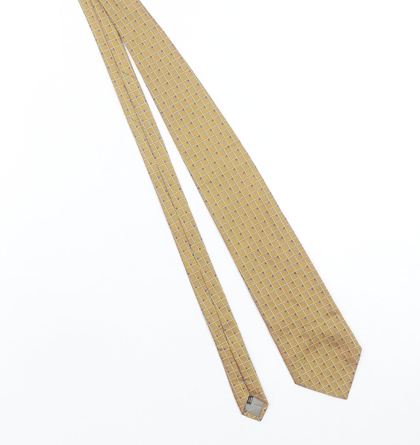 Savoy Taylors Guild Men's Beige Silk Geometric Handmade Tie