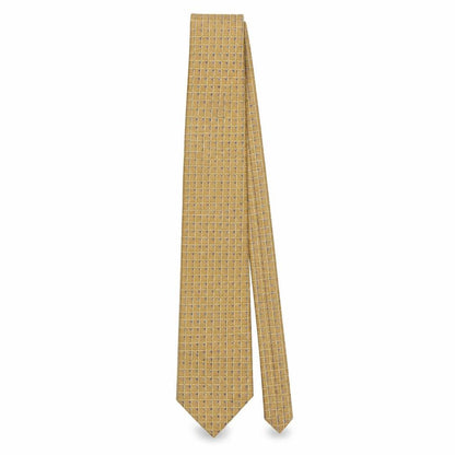 Mens Savoy Taylors Guild Beige Geometric 100% Silk Designer Tie