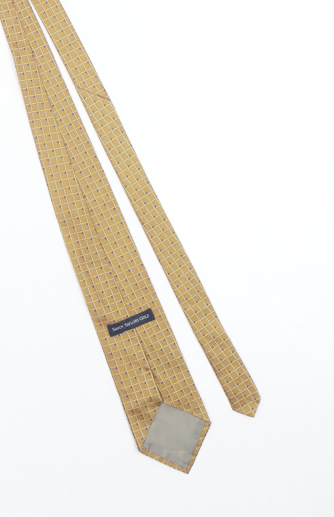 Savoy Taylors Guild Men's Beige Silk Geometric Handmade Tie