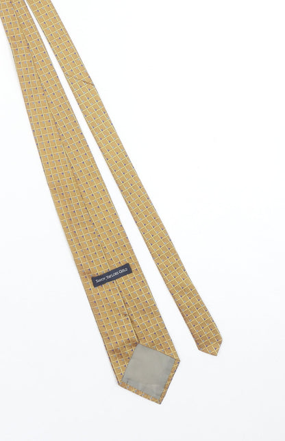 Savoy Taylors Guild Men's Beige Silk Geometric Handmade Tie