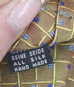 Savoy Taylors Guild Men's Beige Silk Geometric Handmade Tie