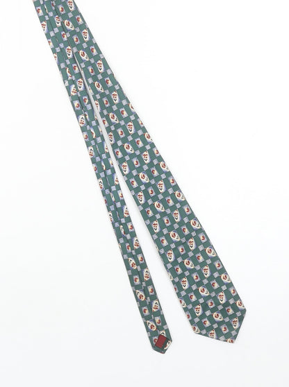 Mens Burton Green Floral 100% Silk Designer Tie