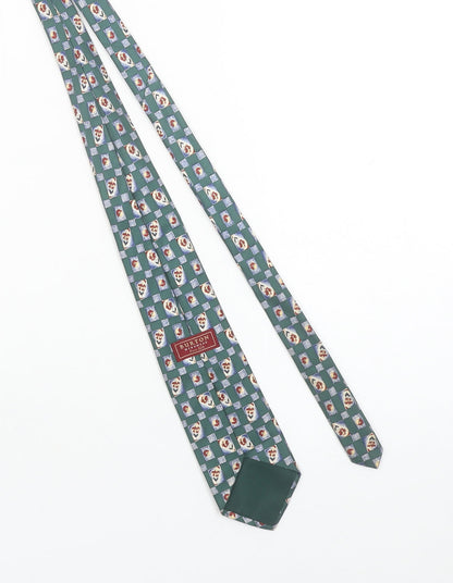 Mens Burton Green Floral 100% Silk Designer Tie